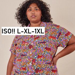 ISO BIG BUD PRESS PANTRY BUTTON UP MEADOW PRINT ALEXIS PAGE COLLAB